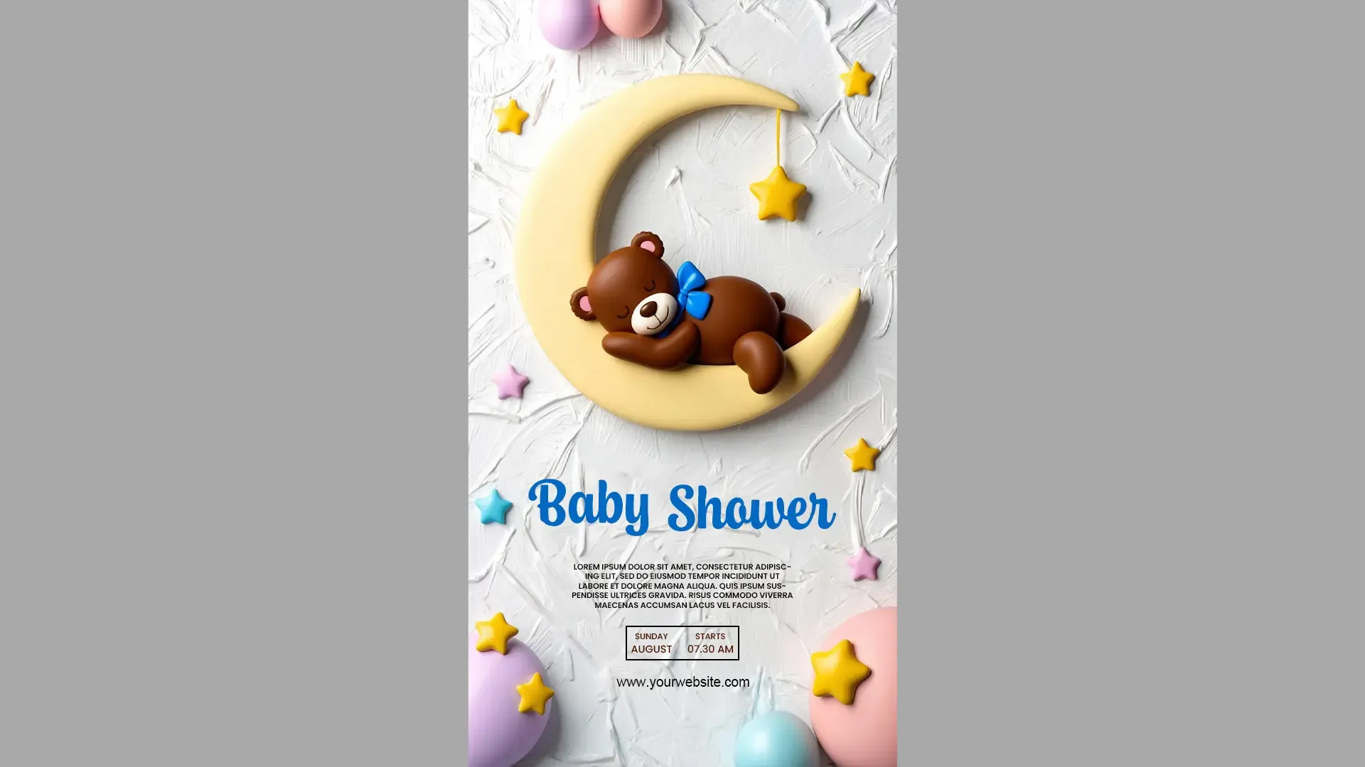 Dreamy Moonlight Baby Shower Cozy Teddy Instagram Story